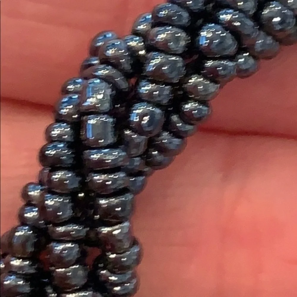 💐5/25 seed bead button clasp statement bracelet